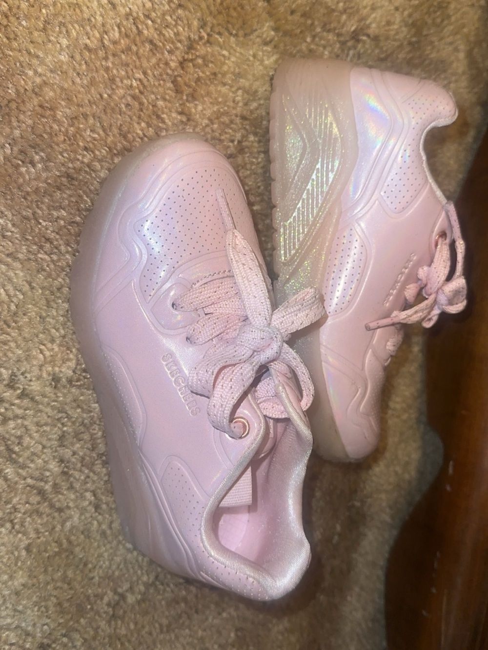 Skechers Pink Iridescent Kids Sneakers